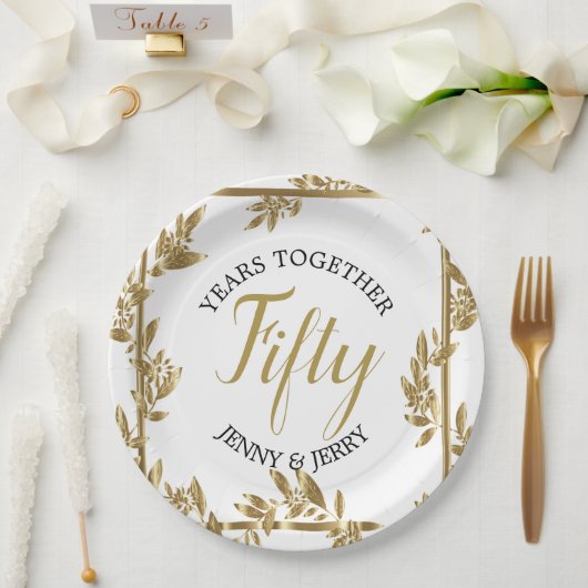 Gold- en zwart klassiek Jubileum Bord (Huwelijk)