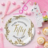 Gold- en zwart klassiek Jubileum Bord (Feest)