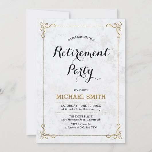 Gold en zwart | Klassieke marmerpartij Kaart (Voorkant)