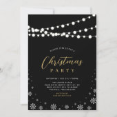 Gold en zwart | Koord met kerstfeestdagen uitnodig Kaart (Voorkant)