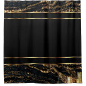 Gold- en zwart-marmerontwerp douchegordijn (Voorkant)