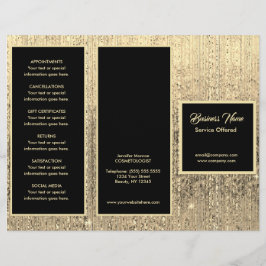 Gold- en zwart-menu & prijsstelling flyer