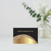 Gold en zwart met Gold Glitter Visitekaartje (Staand voorkant)