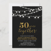 Gold en zwart | Modern 50th Wedding Jubileum Kaart (Voorkant)