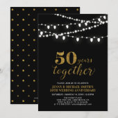 Gold en zwart | Modern 50th Wedding Jubileum Kaart (Voorkant / Achterkant)