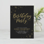 Gold en zwart | Modern Chic 35th Birthday Party Kaart (Staand voorkant)