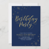 Gold en zwart | Modern Chic 45th Birthday Party Kaart (Voorkant)