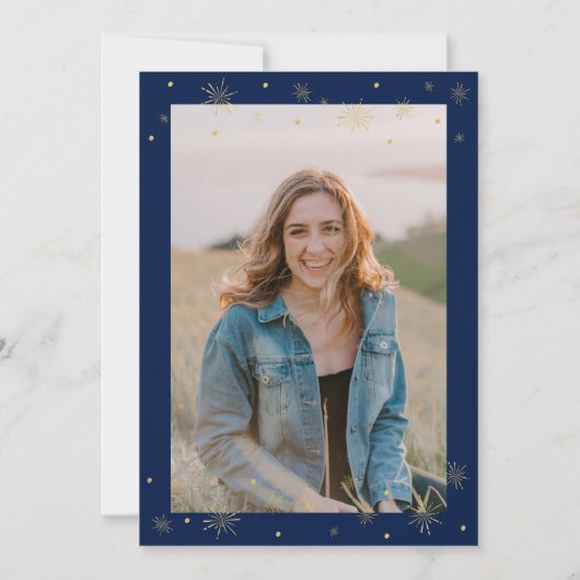 Gold en zwart | Modern Chic 45th Birthday Party Kaart (Achterkant)