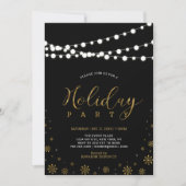 Gold en zwart | Modern Corporate Holiday Party Kaart (Voorkant)