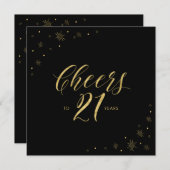Gold en zwart | Moderne 21ste verjaardag van het p Kaart (Voorkant / Achterkant)