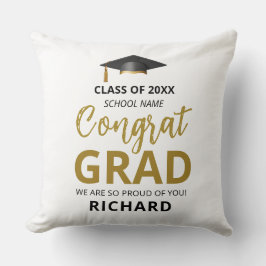 Gold en zwart | Moderne Afstuderen aangepaste cade Kussen