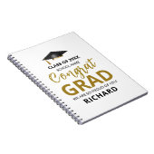 Gold en zwart | Moderne Afstuderen aangepaste cade Notitieboek (Rechterzijde)