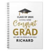 Gold en zwart | Moderne Afstuderen aangepaste cade Notitieboek (Voorkant)