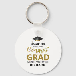 Gold en zwart | Moderne Afstuderen aangepaste cade Sleutelhanger