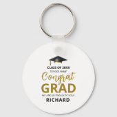 Gold en zwart | Moderne Afstuderen aangepaste cade Sleutelhanger (Achterkant)