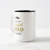Gold en zwart | Moderne Afstuderen aangepaste cade Tweekleurige Koffiemok (Voorkant links)