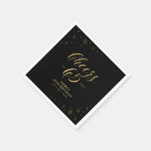 Gold en zwart | Moderne Cheers 65e Birthday Party Servet (Hoek)