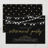 Gold en zwart | Moderne chic Retirement Party Kaart (Voorkant / Achterkant)