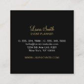 Gold en zwart | Moderne cirkelvormig monogram Vierkante Visitekaartje (Achterkant)