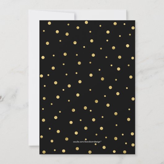 Gold en zwart | Moderne Confetti Engagement Party Kaart (Achterkant)