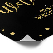 Gold en zwart | Moderne Confetti — Welkomstnaam Poster (Hoek)