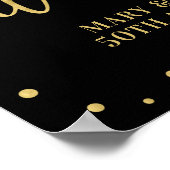 Gold en zwart | Moderne Confetti — Welkomstnaam Poster (Hoek)