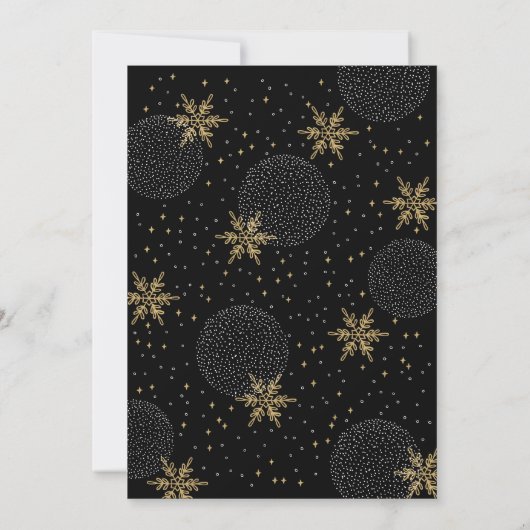 Gold en zwart | Moderne feestdag binnenpartij Kaart (Achterkant)