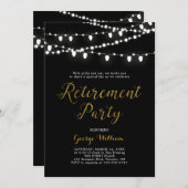 Gold en zwart | Moderne uitnodiging voor een Pensi (Voorkant / Achterkant)