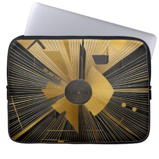 Gold- en zwart ontwerp laptop sleeve