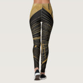 Gold- en zwart ontwerp leggings (Achterkant)
