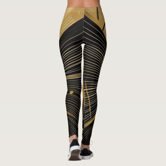 Gold- en zwart ontwerp leggings (Achterkant)