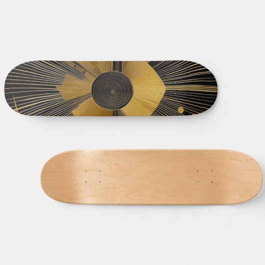 Gold- en zwart ontwerp persoonlijk skateboard (Horizontaal)