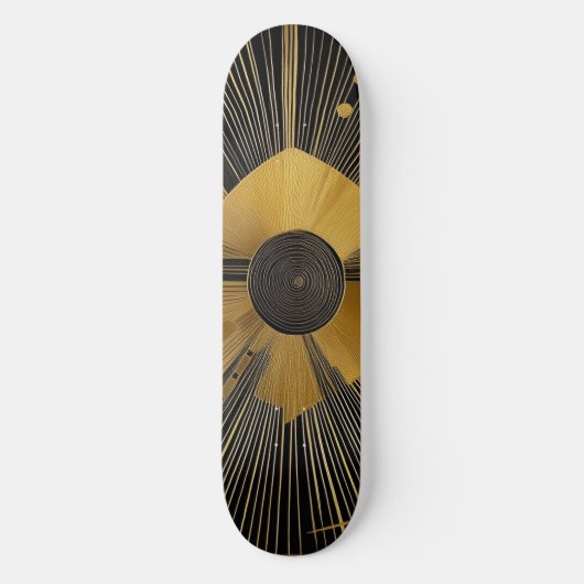 Gold- en zwart ontwerp persoonlijk skateboard (Voorkant)