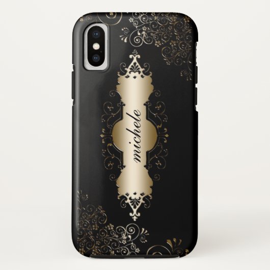 Gold en zwart op maat Case-Mate iPhone case (Achterkant)