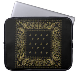 Gold- en zwart Paisley-ontwerp Laptop Sleeve