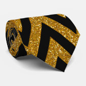 Gold- en zwart Patroon Stropdas (Opgerold)