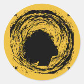 Gold en zwart ronde sticker (Voorkant)