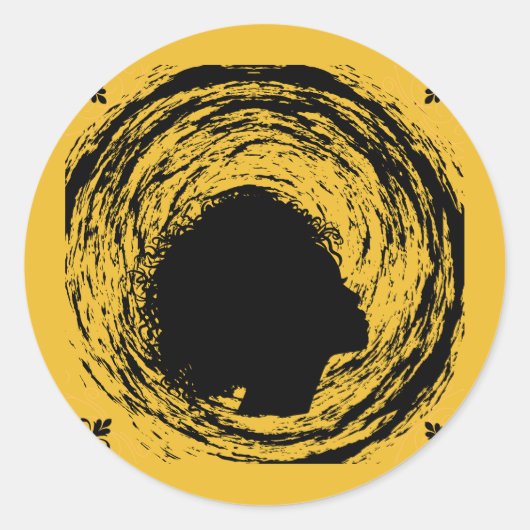 Gold en zwart ronde sticker (Voorkant)