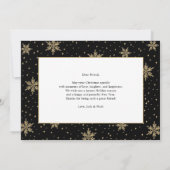 Gold en zwart | Snowflakes Merry Photo Kerstmis Ca Kaart (Achterkant)