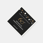 Gold en zwart thema 60e verjaardag servet (Hoek)