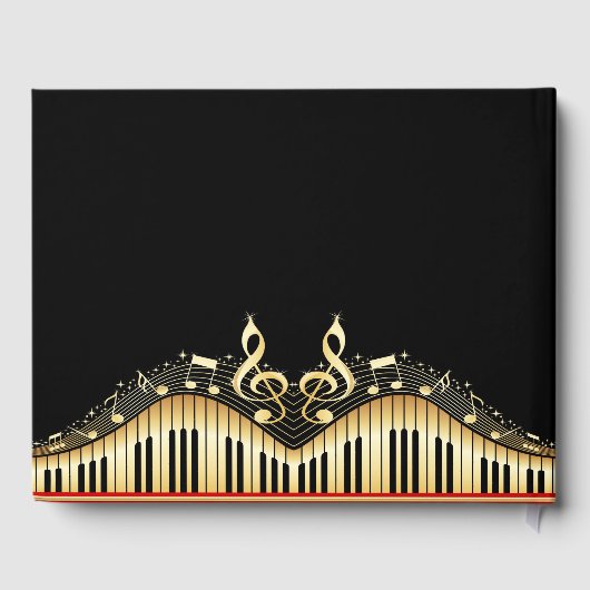 Gold- en zwart toetsenbord gastenboek (Achterkant)