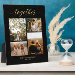 Gold en zwart | Together Family Gift Photo Collage Fotoplaat<br><div class="desc">Leg je speciale momenten vast met deze moderne fotoplaque. Dit fotocollage plaque is voorzien van een stijlvol gouden script " samen met een zwarte achtergrond. Pas de foto's en de tekst aan. Een uniek aangepast cadeau voor koppels,  familie of Valentijnsdag. Meer fotocadeaus zijn beschikbaar in mijn winkel BaraBomDesign.</div>