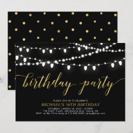 Gold en zwart | Volwassen Mannen 50e verjaardag Kaart