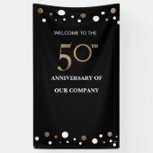 Gold en zwarte 50e verjaardag Corporate Spandoek (Verticaal)
