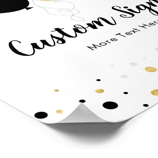 Gold- en zwarte ballonkinderen op zaterdag en zond poster (Hoek)