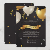 Gold- en Zwarte-ballonnen Kaart (Voorkant / Achterkant)