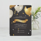 Gold- en Zwarte-ballonnen Kaart (Staand voorkant)