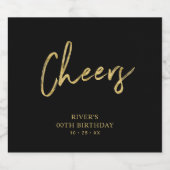 Gold- en zwarte briefingkaas - Volwassenpartij Bier Etiket (Enkel label)