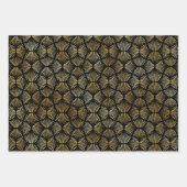 Gold- en zwarte-cirkels - Kunstdecopatroon Inpakpapier Vel (Voorkant 2)