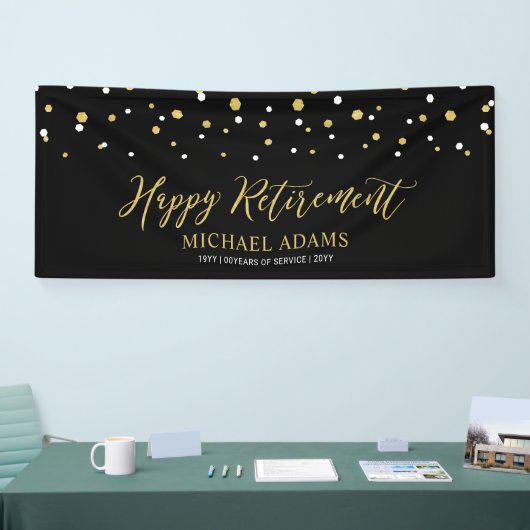 Gold- en zwarte Confetti | Verbod op een gelukkige Spandoek (Beurs)